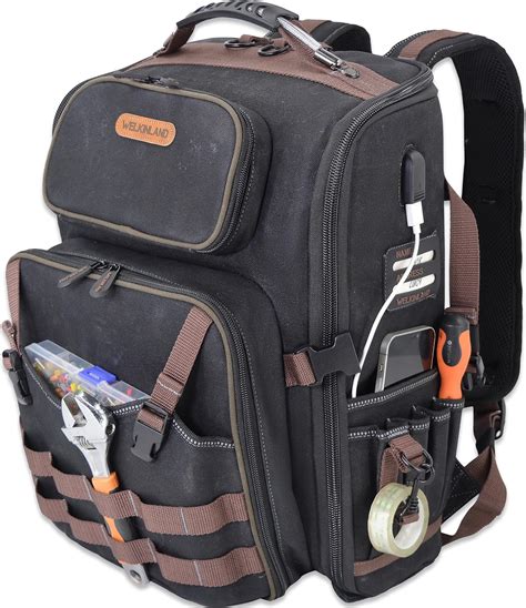 Amazon Welkinland Waxed Canvas Tool Backpack Heavy Duty