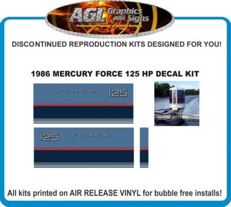 1986 MERCURY FORCE 125 Hp Reproduction Outboard Decal Set EBay