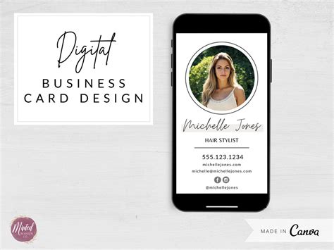 Modern Digital Business Card Design With Photo Custom Business Card