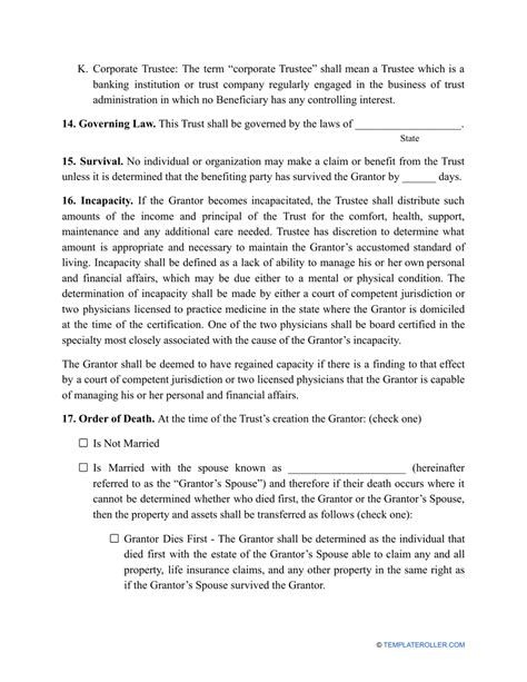 Revocable Living Trust Form Fill Out Sign Online And Download Pdf