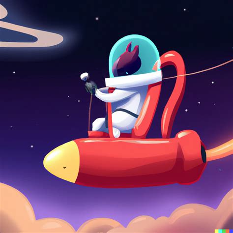 Christopher × Dall·e 2 Spaceman Riding On Their Spaceship Going Back