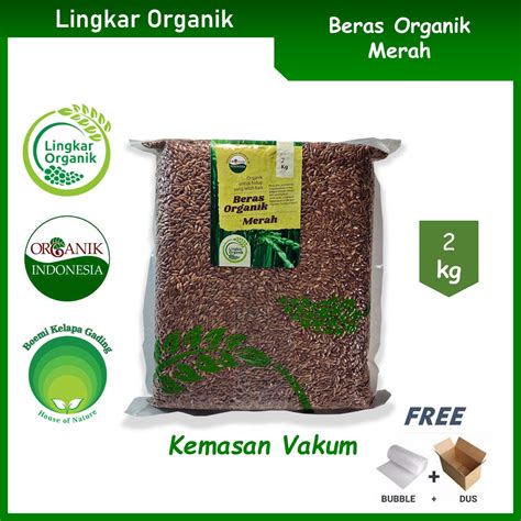 Jual Lingkar Organik Beras Merah Organik NON GMO 2 Kg Kemasan Vakum