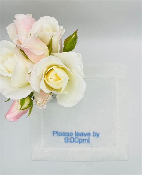 Please Leave By 9 00pm Linen Cocktail Napkins Set Of 4 Etsy