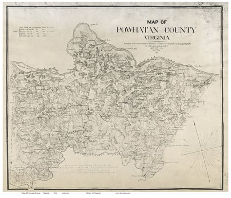 Powhatan County Virginia 1864 Old Wall Map With Homeowner Etsy