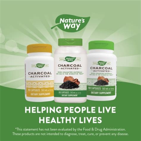 Nature S Way Activated Charcoal Capsules 280mg 360 Ct Fred Meyer