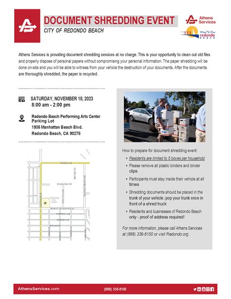 Redondo Beach Document Shredding Event Athens Services