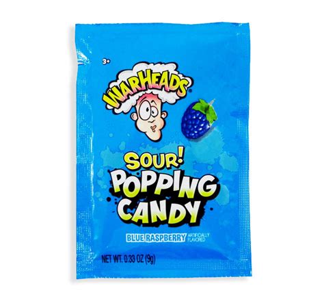 Warheads Sour Popping Candy Blue Raspberry Best By Date 11524