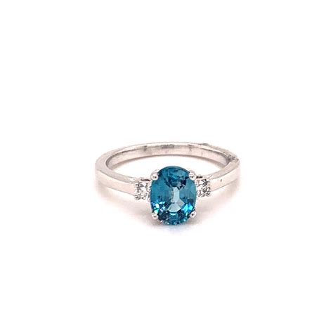 BLUE ZIRCON & DIAMOND RING