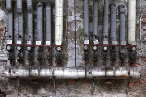 Old Pipes With Valves Stock Photo Image Of Isolated 37571278