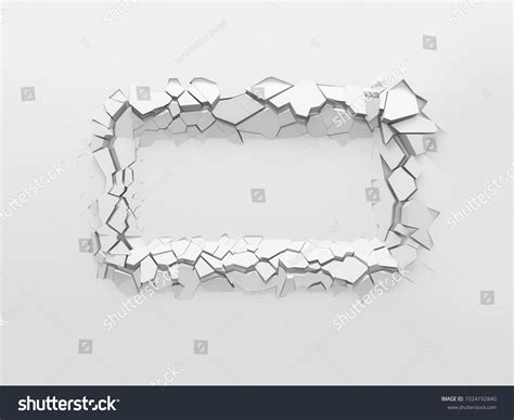 dent  white wall form rectangular stock illustration
