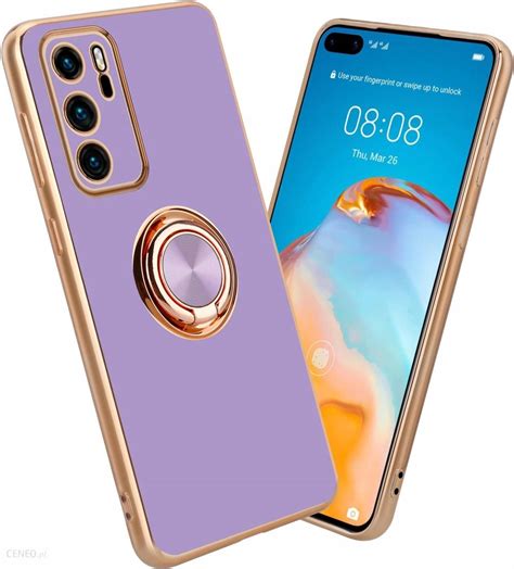 Cadorabo Pokrowiec Do Huawei P Etui W Glossy Jasny Fiolet Z Oto