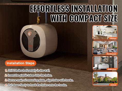 VEVOR Electric Mini Tank Water Heater Gallon Tank W Hot Water Boiler Storage Safety