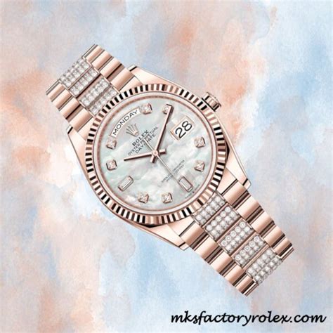 Mks Rolex Day Date Men S M Fake Mm Automatic Rose Gold