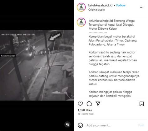 Viral Begal Sadis Di Pulogadung Korban Ditendang Sampai Jatuh Dari