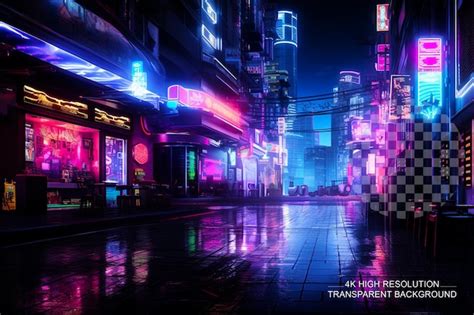 Premium Psd Neon Noir Cityscape Imagine A Futuristic City Bathed In