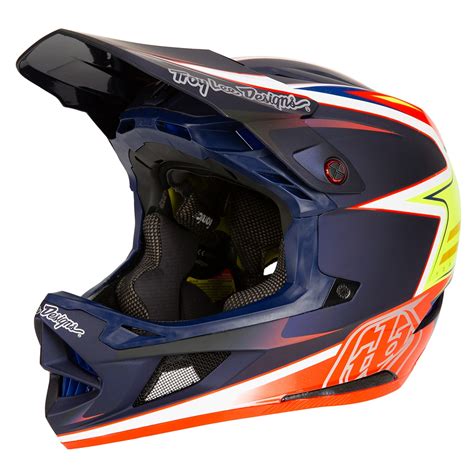 Troy Lee Designs Casco MTB Downhill D4 Carbon MIPS Lines Nero Rosso