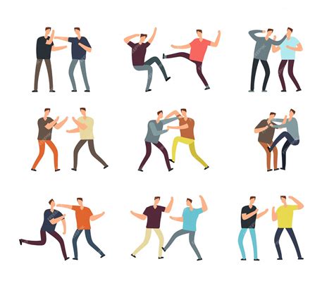 Premium Vector Aggressive Man Fighting Cartoon Vector Arguing People