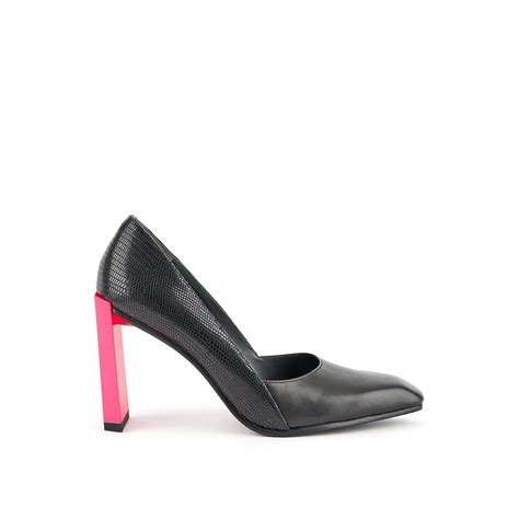 United Nude Tara Pump Hi Black Pink Heel Issimo Shoes