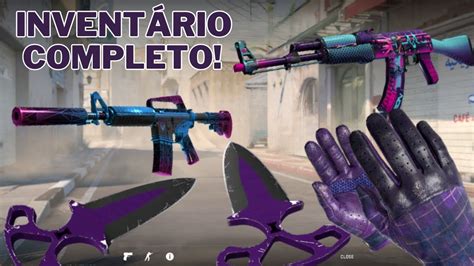 MONTEI UM INVENTÁRIO LUVA E FACA 100 NO CSGO NET KIT Roxo