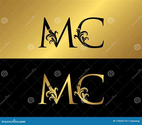 Golden MC Luxury Logo Icon Vintage Gold MC Letter Logo Royalty Free