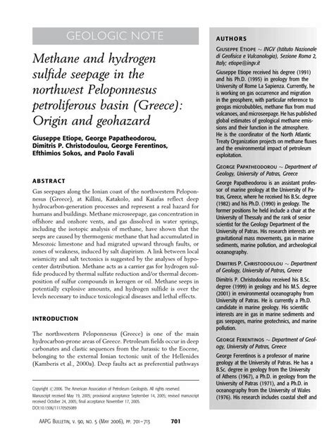 Pdf Methane And Hydrogen Sulfide Seepage In The Northwest Seismo