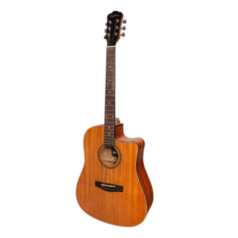 MARTINEZ MDC-41-MAH Acoustic/Electric Cutaway Guitar in Natural Mahogany