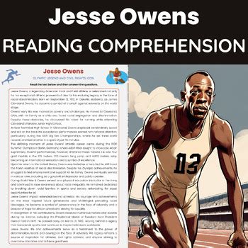 Jesse Owens Black History Reading Comprehension | Civil Rights Advocacy