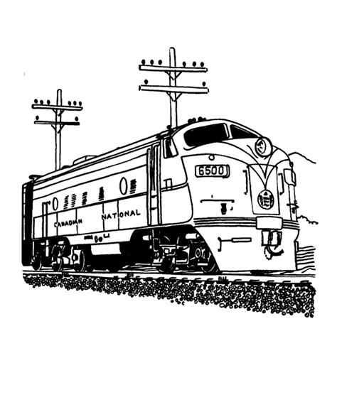 Train And Railroad Coloring Pages Streamlined Diesel Engine Coloring