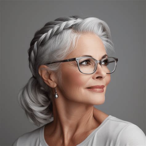 Best Elegant Hairstyles For Women Over With Glasses Prime Stock Art