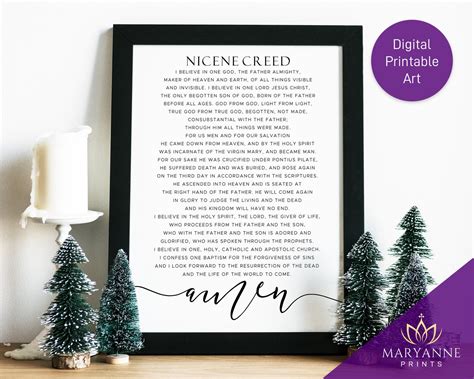 Nicene Creed Printable Nicene Creed Prayer Catholic Prayer Etsy