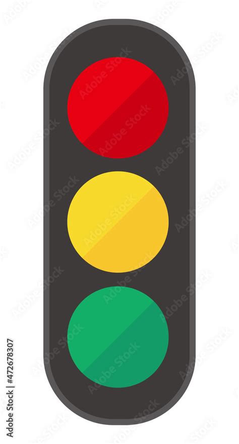 Vertical traffic light. Vector illustration of flat design for traffic ...