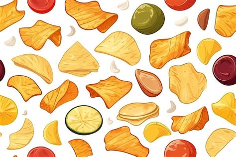 Conjunto De Papas Fritas Coloridas Al Estilo De Dibujos Animados