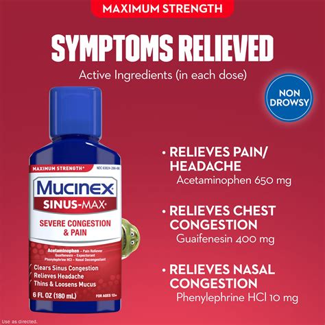 Mucinex Sinus Max Maximum Strength Severe Congestion Pain Sinus