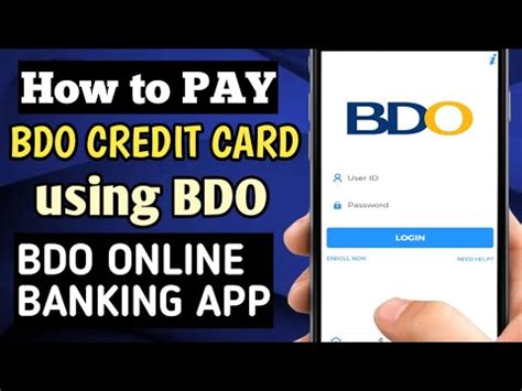 pay bdo credit card  bdo  banking app youtube