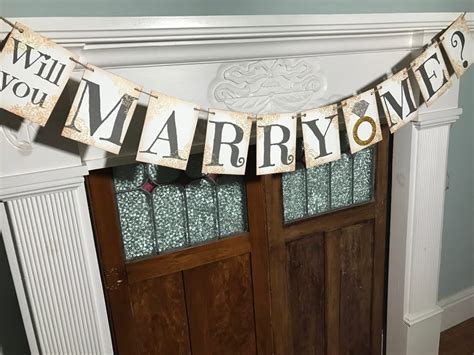 Will You Marry Me Banner Marriage Proposal Rustic Marry Me | Etsy