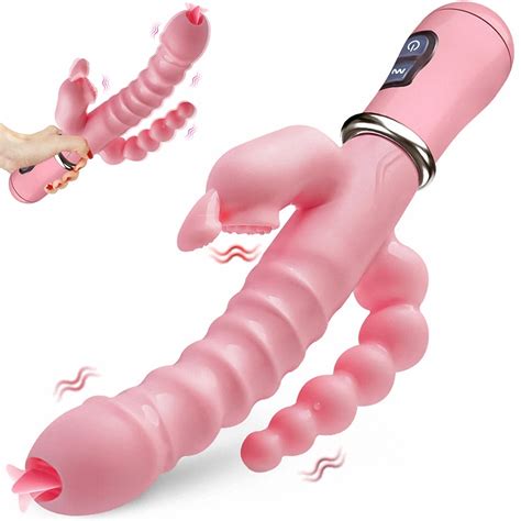 Licklip 3 In 1 Dildo Kaninchen Vibrator Zunge Lecken Doppel Stange