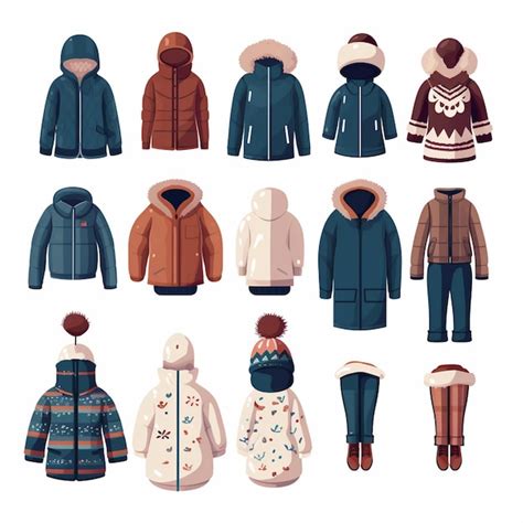 Premium Vector Winter Clothes Fashion Style Autumn Clothing Isolated