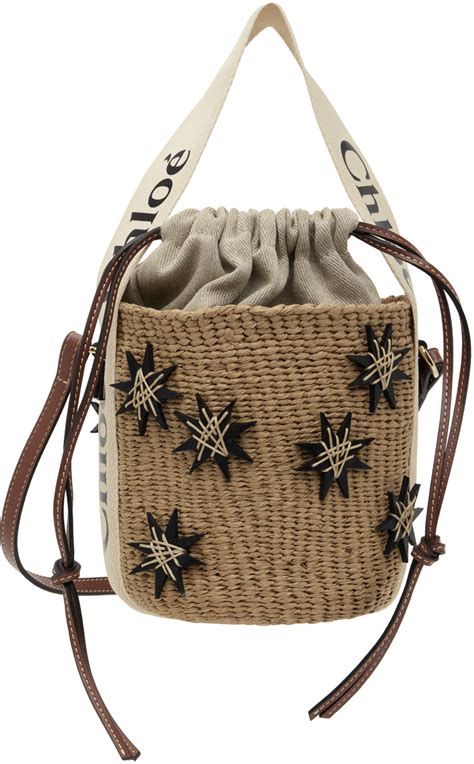 Beige Small Woody Basket Bag by Chloé on Sale