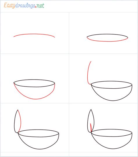 How To Draw A Diya Sep by Step for Beginners - [6 Easy Phase]