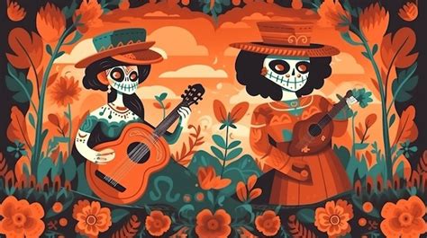 Dia De Los Muertos D A De Los Muertos Fiesta Mexicana Imagen Premium