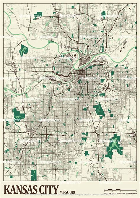 Kansas City Street Map - Etsy