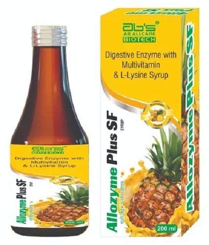 Digestive Enzyme And Multivitamin Allozyme Plus Sf Syrup At Best Price