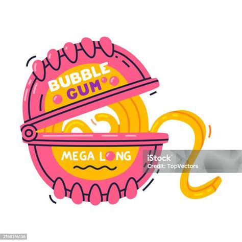 Bubble Gum Roll As Sweet Chewing Gum Vector Illustration Stock Illustration Download Image Now