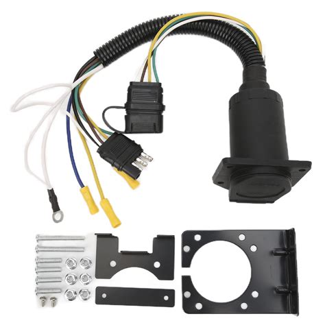 Trailer Wiring Adapter 4 Way to 7 Way Round Trailer Plug Converter Adapter with 4 Pin to 7 Pin