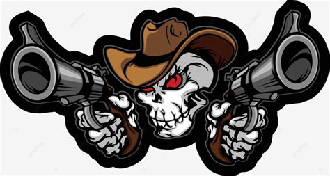 Skull And Guns Vector