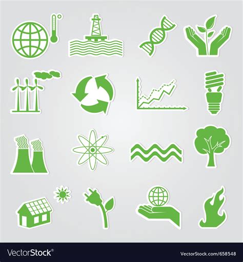 Earth Conservation And Ecology Icon Set Royalty Free Vector