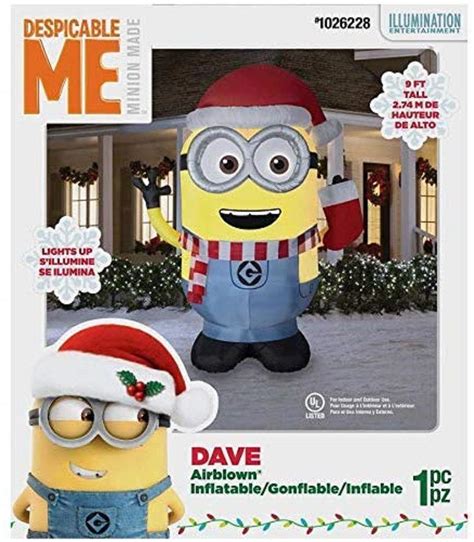 Gemmy Universal Despicable Me Minion Dave 9 Ft Lighted Christmas Infla