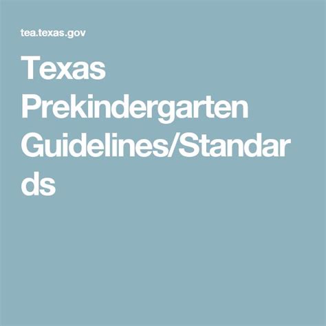 Texas Prekindergarten Guidelines