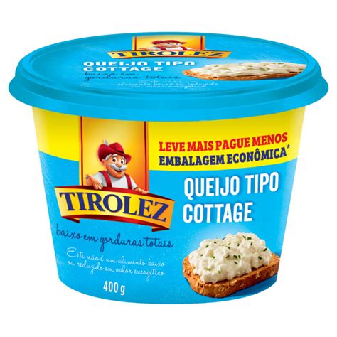 Queijo Cottage TIROLEZ 400g Requeijão Cia Frios Laticinio