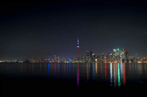 Wallpaper Pemandangan Kota Cityscape Malam Refleksi Kaki Langit